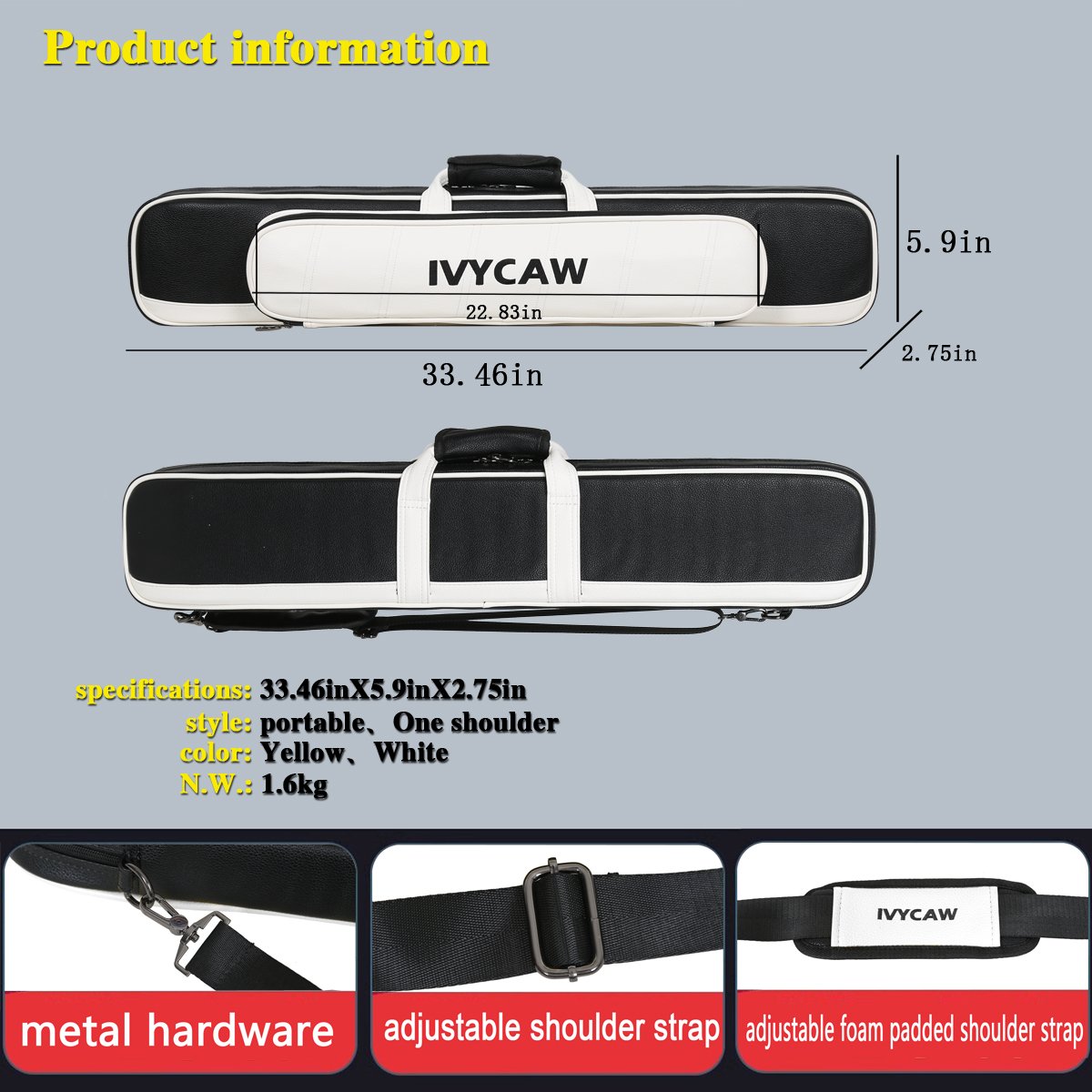 New Design Low MOQ Top Quality Pu Leather Soft Cue Case Billiard With Fast Delivery Billiard Pool Cue Case
