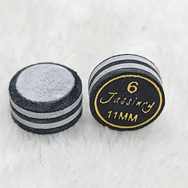 Jassinry colorful 11mm Black and grey Pool cue tips 6layers pigskin free hardness billiard snooker tips Billiard accessories