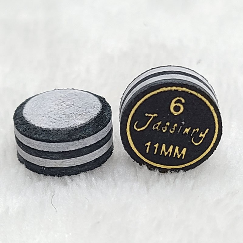 Jassinry colorful 11mm Black and grey Pool cue tips 6layers pigskin free hardness billiard snooker tips Billiard accessories