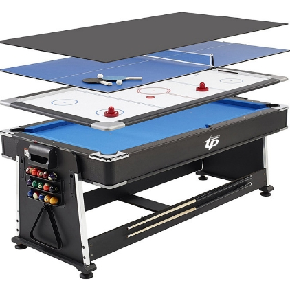 Home entertainment 4 in 1 Modern multi game billiard pool table with air hockey table tennis table and dinning