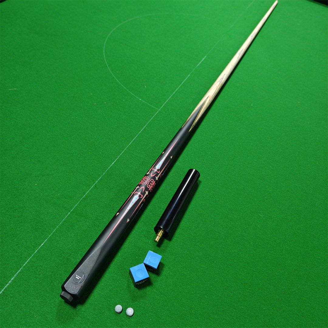 Wholesale Black Pink Single Snooker Cues Quality Ash Wooden Billiard Cue Stick with Extension and Case