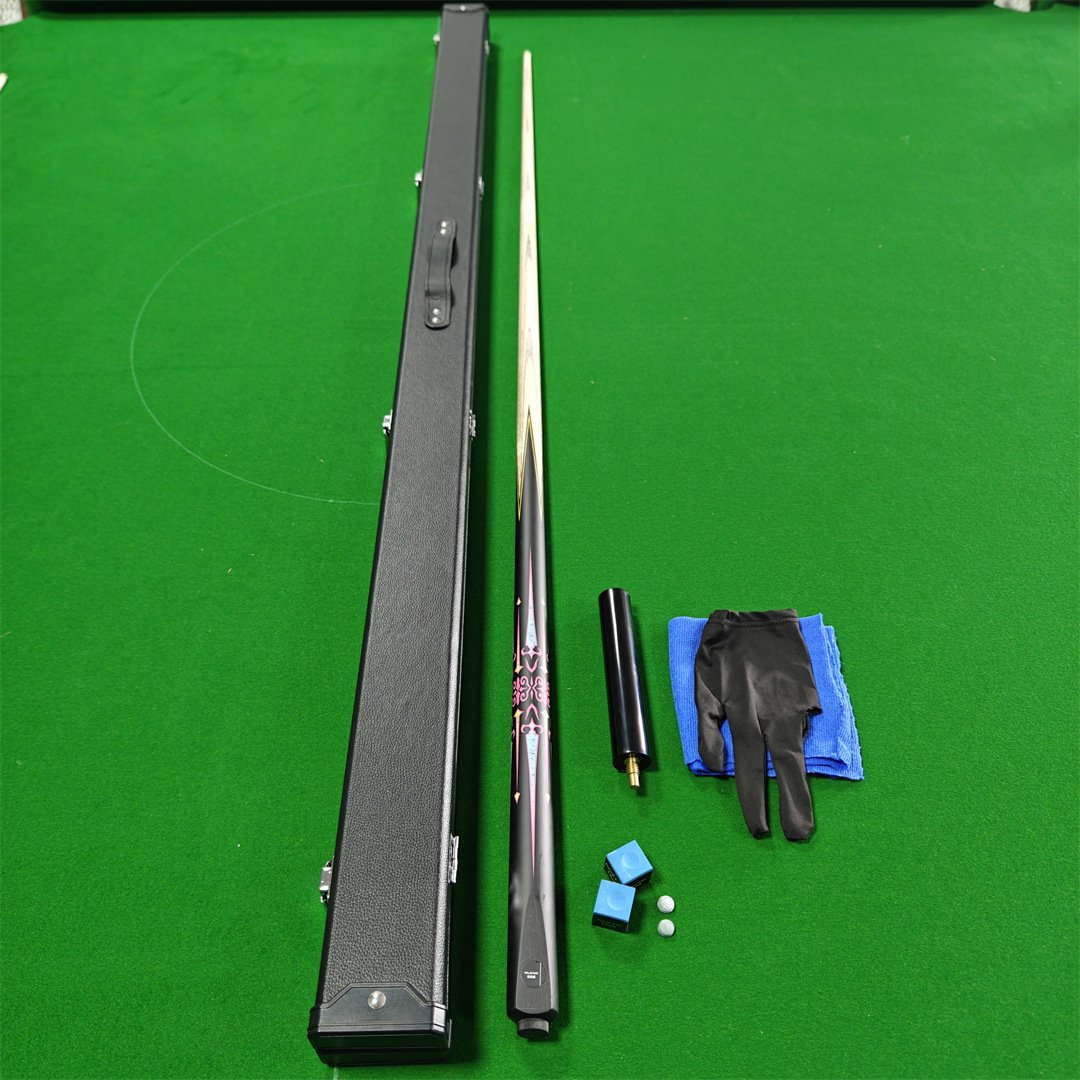 Wholesale Black Pink Single Snooker Cues Quality Ash Wooden Billiard Cue Stick with Extension and Case