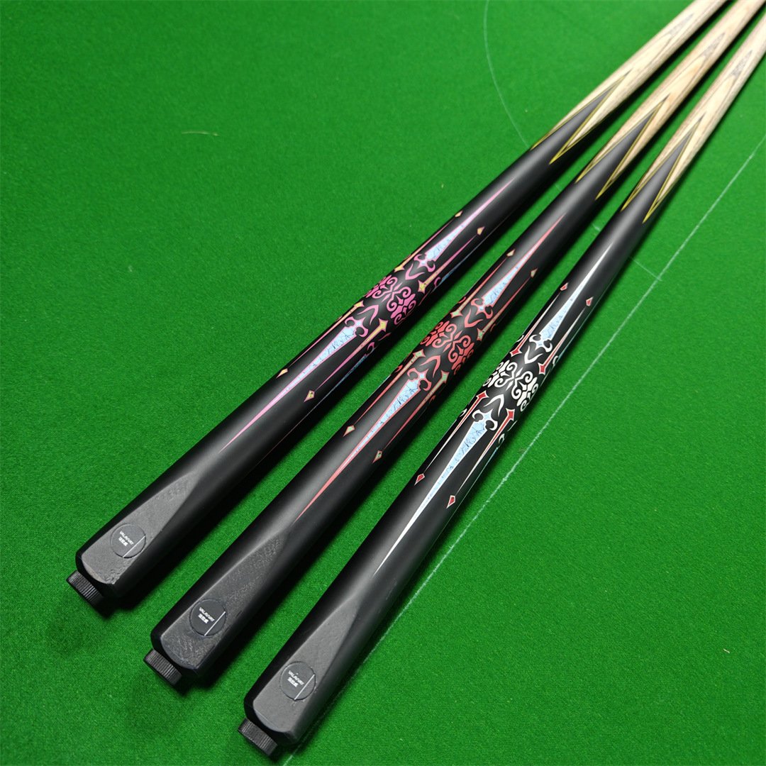 Wholesale Black Pink Single Snooker Cues Quality Ash Wooden Billiard Cue Stick with Extension and Case