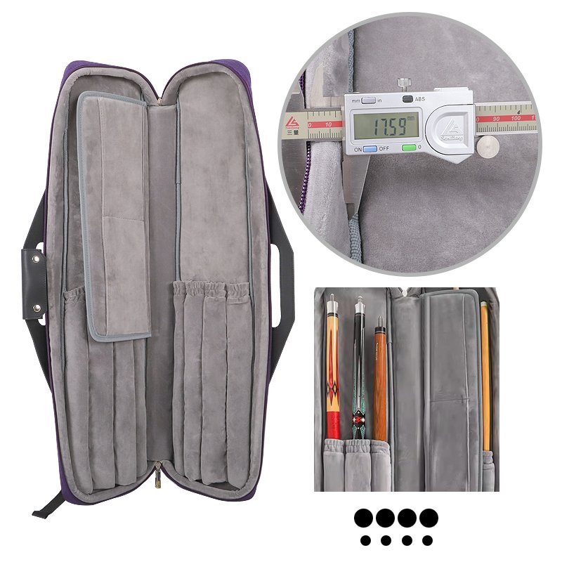 4B4S Billiard Cue Case, Pool Cue Case , Holds 4 Butts and 4 Shafts Soft Pool Cue Case