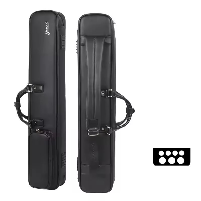 PU leather high quality waterproof hot sale suction button portable billiard cue bag soft billiard cue case