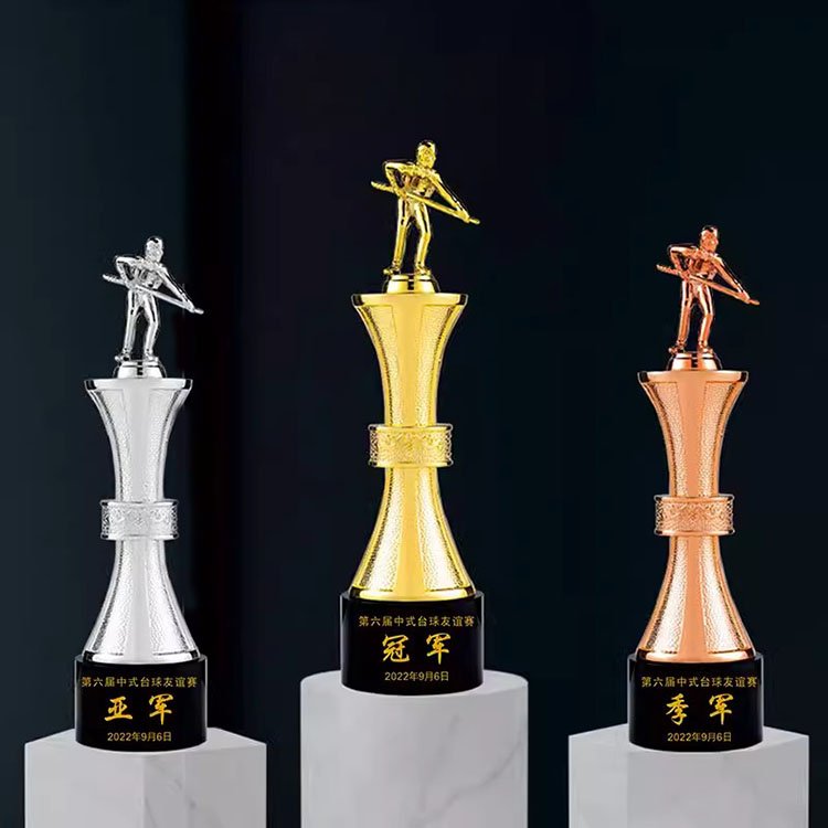 custom k9 crystal Billiards Little Gold Snooker Champion Trophies awards 3d laser crystal engraving logo trophies and awards