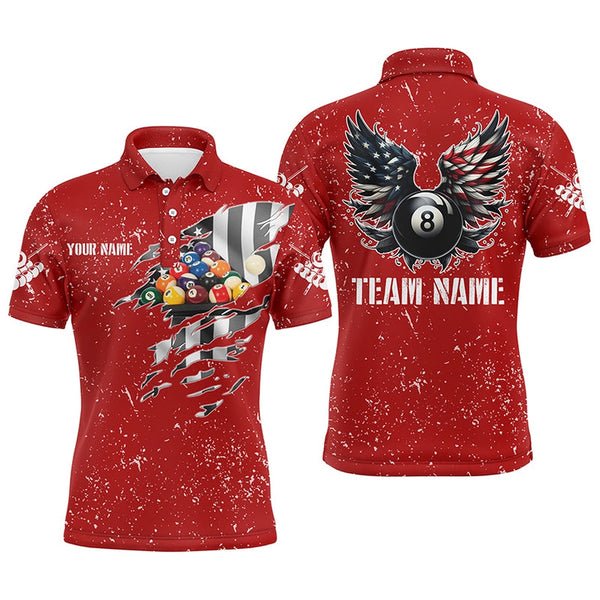 Wholesale Custom Sublimation Polo Billiards Shirts for Women and Youth Snooker Cue Polo Shirt