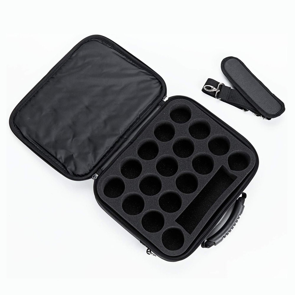 Anti-shock Hard Pool Ball Case with Sturdy Handle and Shoulder Strap Padded Billiard Carrying Bag Travel EVA Storage Case