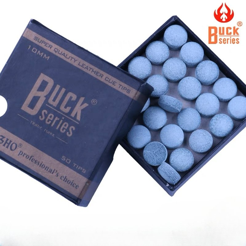 BUCK 50pcs/box M 9/10/11/12/13mm Black Monolayer Layer Pigskin Pool Cue Tips