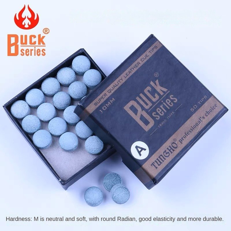 BUCK 50pcs/box M 9/10/11/12/13mm Black Monolayer Layer Pigskin Pool Cue Tips