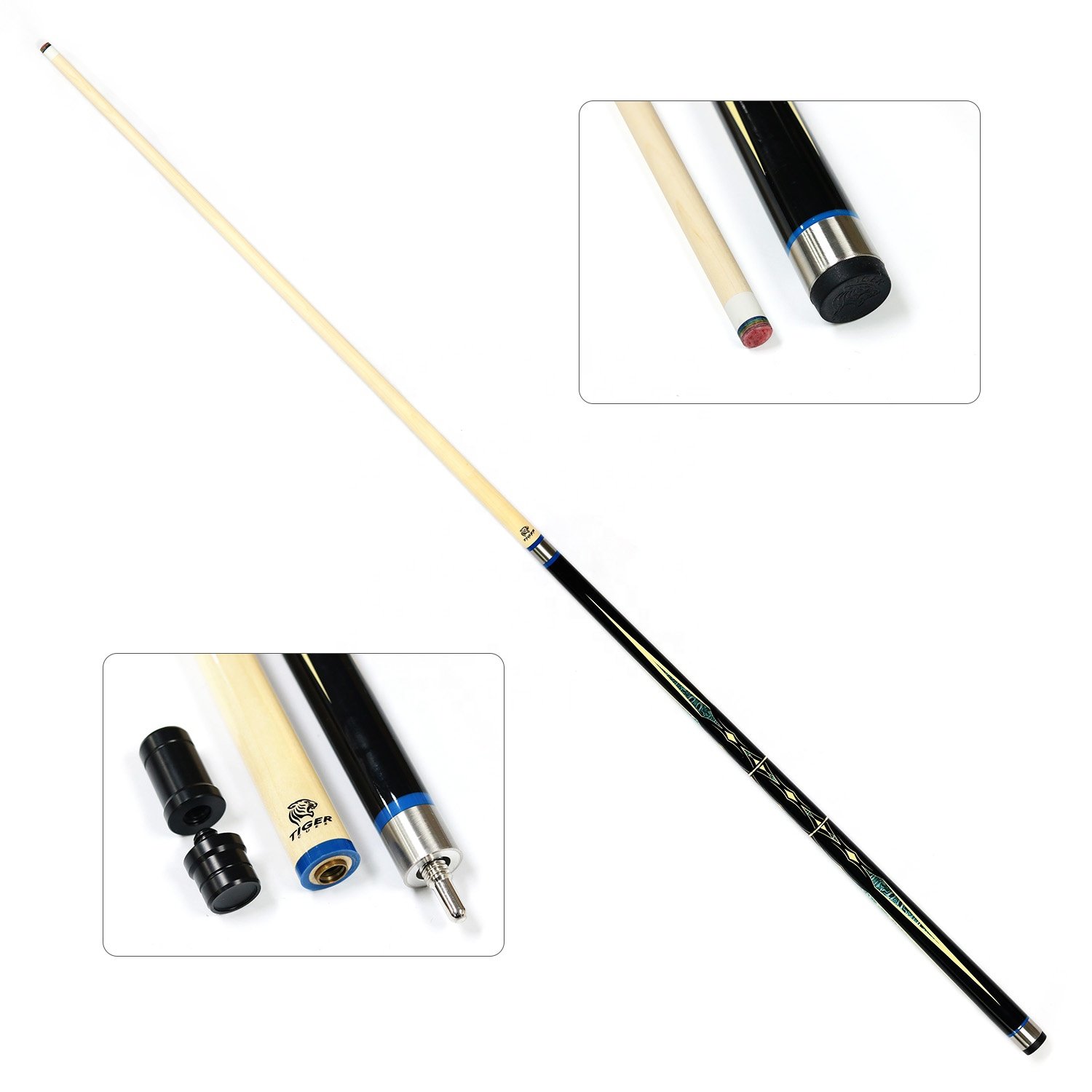 High-end canadian maple wood 1/2 Billiard Pool Cue Sticks 58 inch length high -tech painting grip muti layered tip
