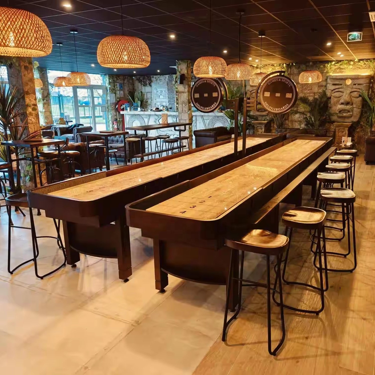 18 Feet Club And Bar Popular Solid Wood Shuffleboard Table