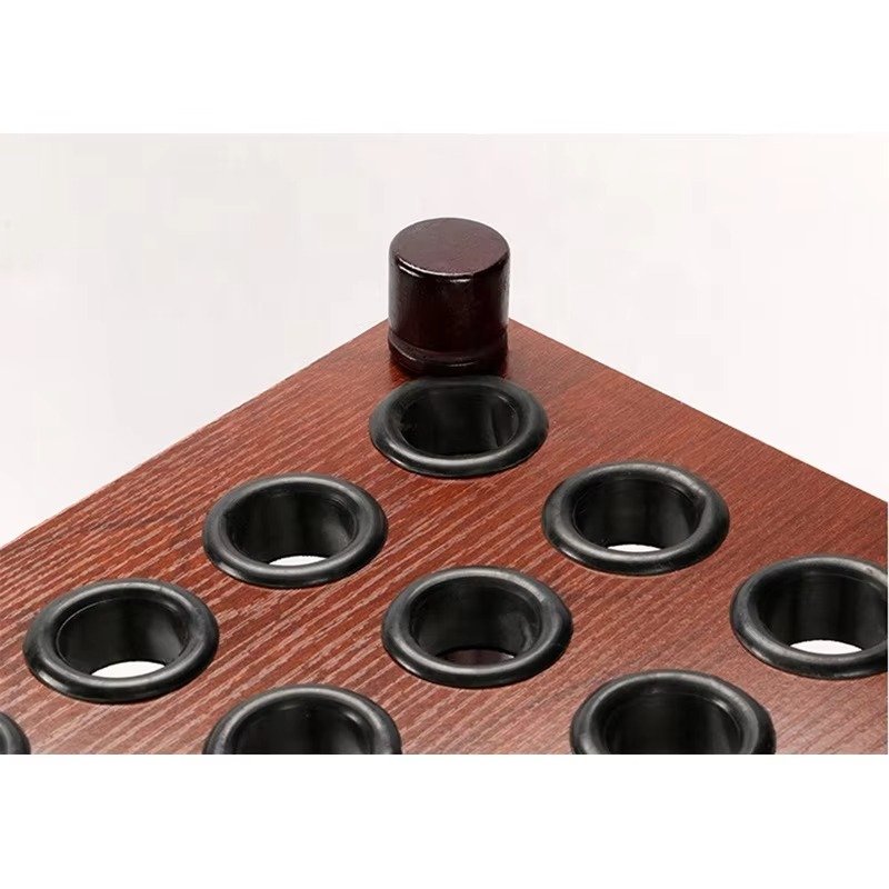 Square Shape 36-Hole Billiard Cue Standing Rack with Rest Wood Rod Box Pool Sticks Holder in Box