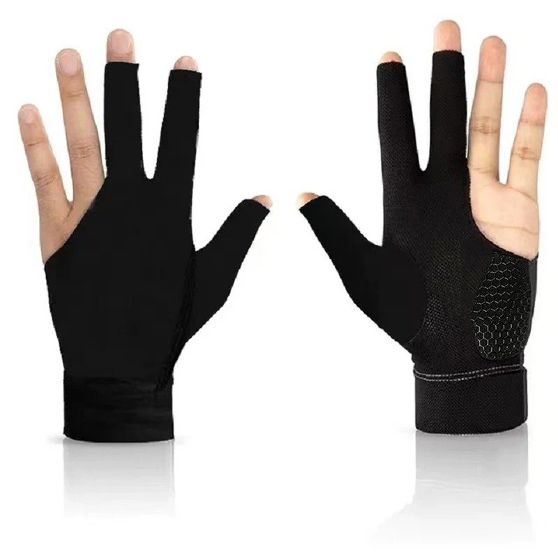 Durable Double Stitched 3 Finger Pool Glove Billiard Glove Left Hand for Cue Sport Glove Popular Sizes for Men & Women