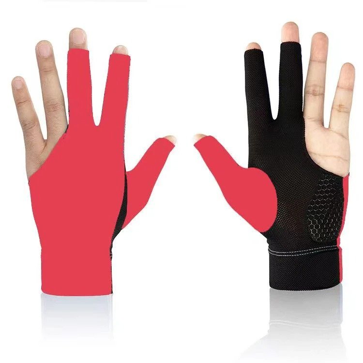 Durable Double Stitched 3 Finger Pool Glove Billiard Glove Left Hand for Cue Sport Glove Popular Sizes for Men & Women