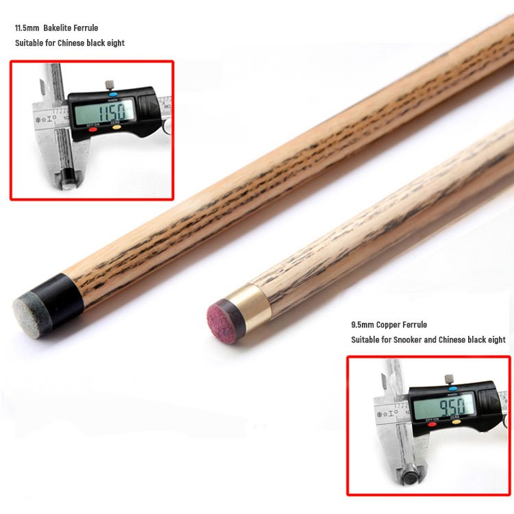 Billiard Pool Cue Stick Ash Wood Stainless Steel Pool Cue 17.5OZ to 18.5OZ 9.5mm Tip Snooker Cue