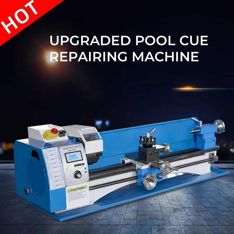 2024 Popular FS-750A Variable Speed Upgraded Billiard Cue Snooker & Pool Cue Repairing Lathe Machine With Shift Rail