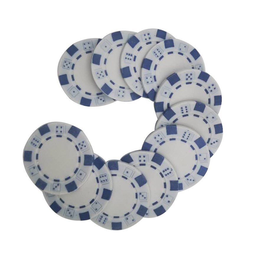 Custom Blank Texas Hold'em Blackjack Card Games Accessories 11.5g Chip Composite Dice Striped ABS Cheap Poker Chips For sales
