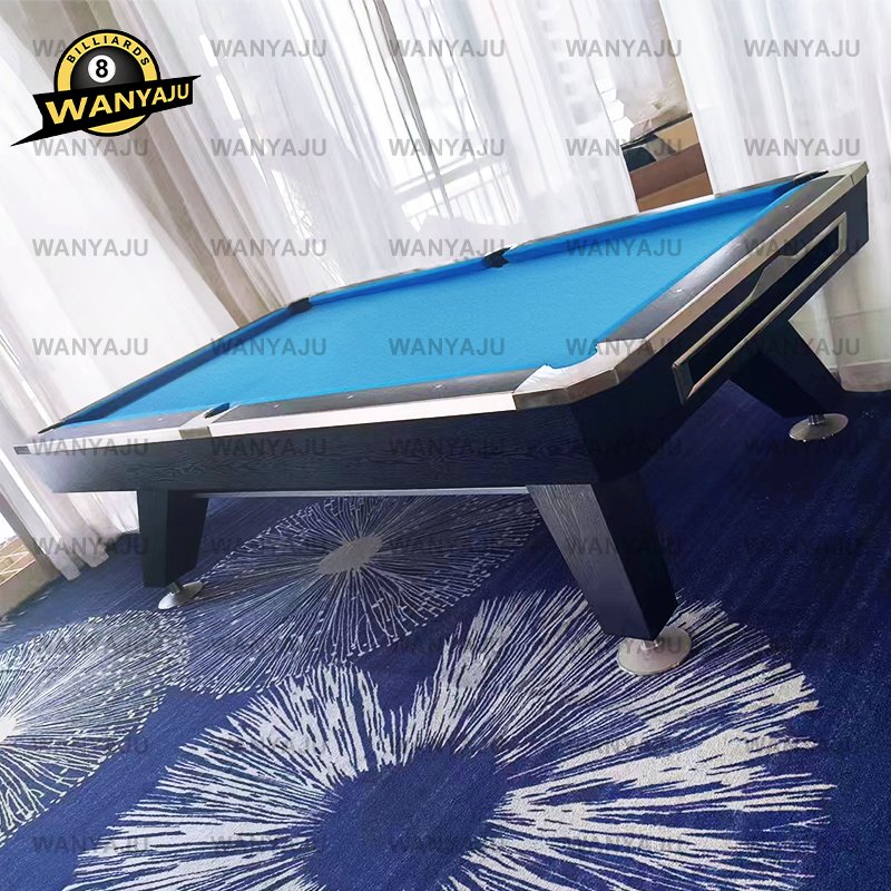 Factory Wholesale High quality American 9 ball billiard club 8' Billiards Tables Billiard Shop pool table 8ft matte black.