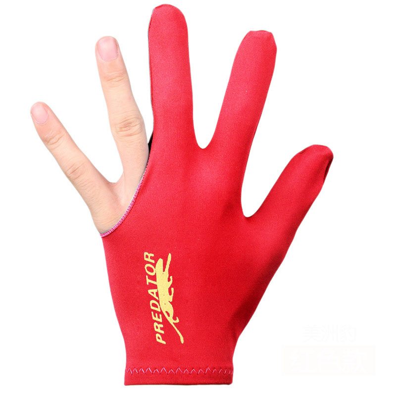 Popular Sell Black/Blue/Red Cheapest Price 3 Fingers Billiard Pool Snooker Gloves Solid Pattern