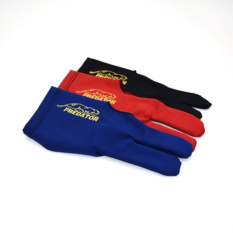 Popular Sell Black/Blue/Red Cheapest Price 3 Fingers Billiard Pool Snooker Gloves Solid Pattern