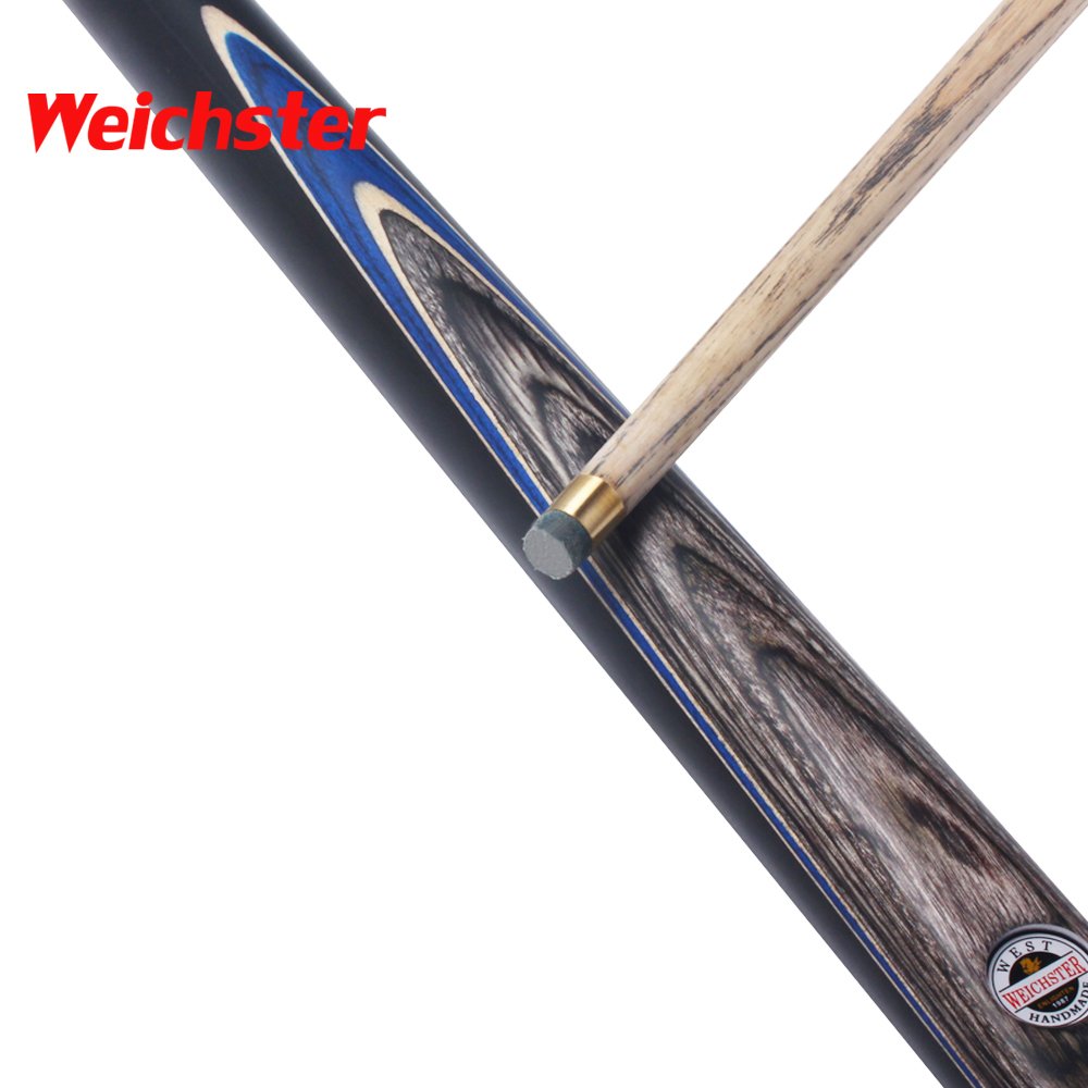 Weichster 3/4 Jointed Blue Ebony Snooker Cue Stick Front Spliced Butt Cue 9.5mm Tip