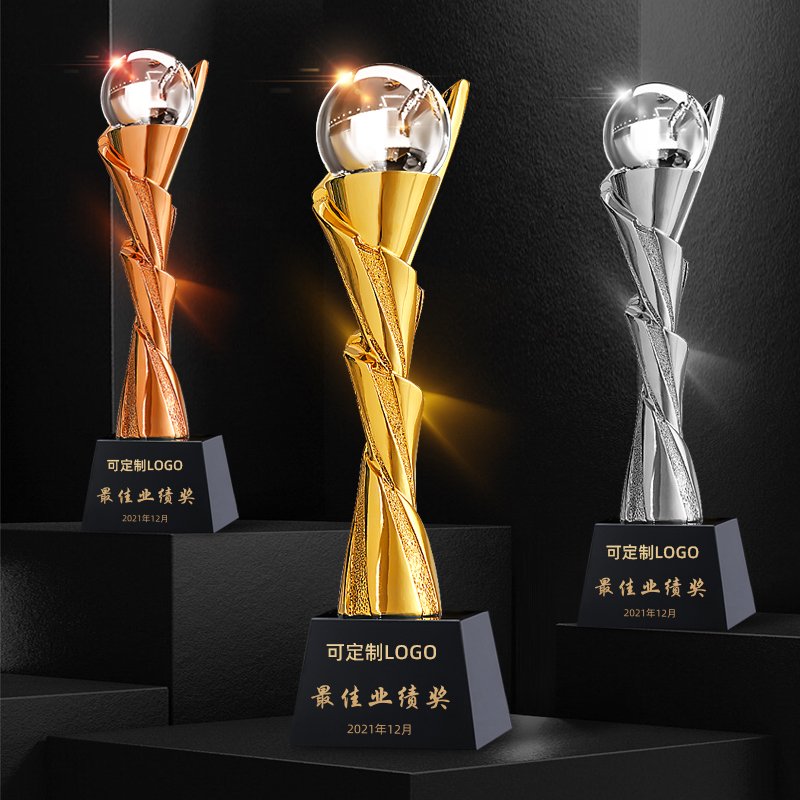 Creative Resin Crystal Sports trophy Custom Gold Silver Bronze Sports trophy award basketball Volleyball snooker Golf trophy