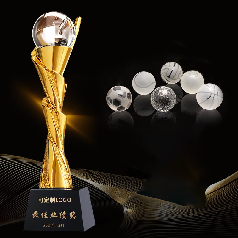 Creative Resin Crystal Sports trophy Custom Gold Silver Bronze Sports trophy award basketball Volleyball snooker Golf trophy
