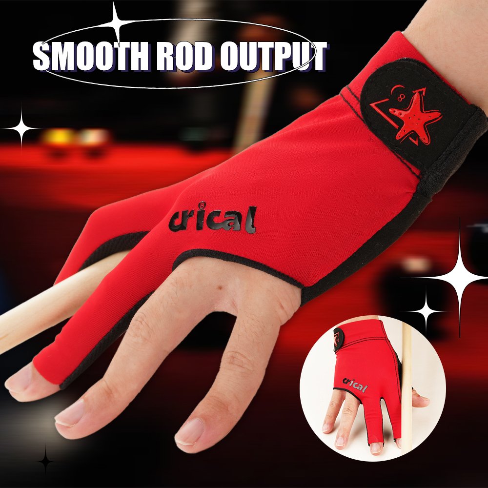 CRICAL 3 Fingers Billiard Glove Comfortable Lycra Snooker Cue Gloves Right Hand & Left Hand Billiard Training Gloves Accessories