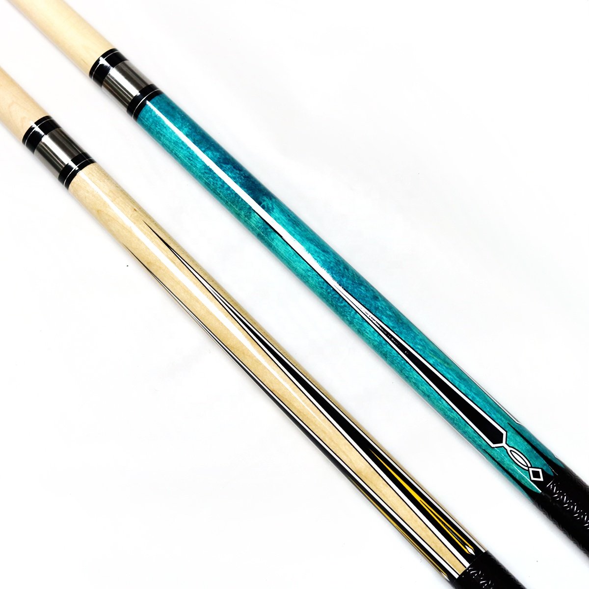 New Wholesale Price Premium Quality Billiard Pool 1/2-PC Cue Maple Wood with cue joint cover 58" Length 11.5mm Tip On Sale