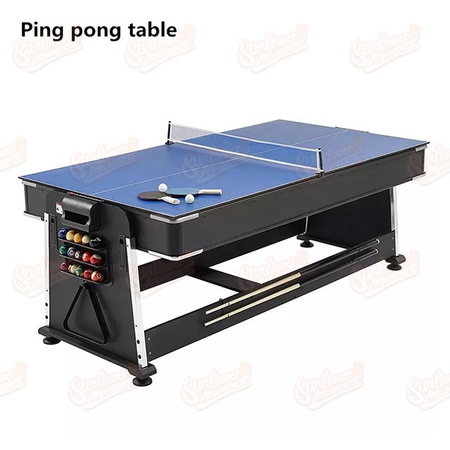 4 in 1 Combo Multi Game Tables Pool Factory Price Rotatable Snooker Billiard Pool Table Tennis
