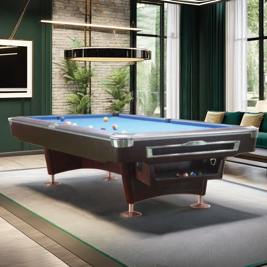 Bojue Hot Selling American Pool Table 9ft Slate Billiard Table with Custom design Wooden Legs slate cushion