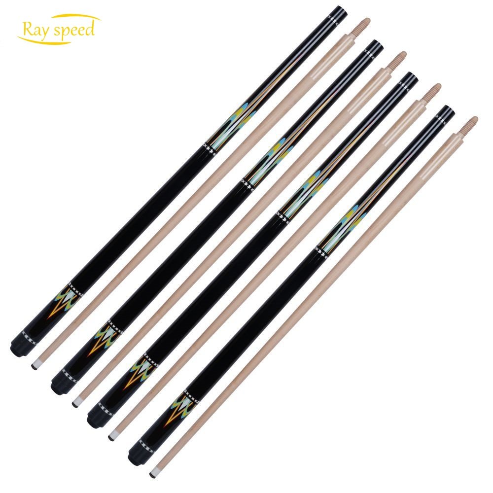 Rayspeed Hot Selling High Quality Sticker Pool Cue Hard Maple Shaft Wood Joint 11.8 mm Tip SIze 1/2 Split Cue 142 cm