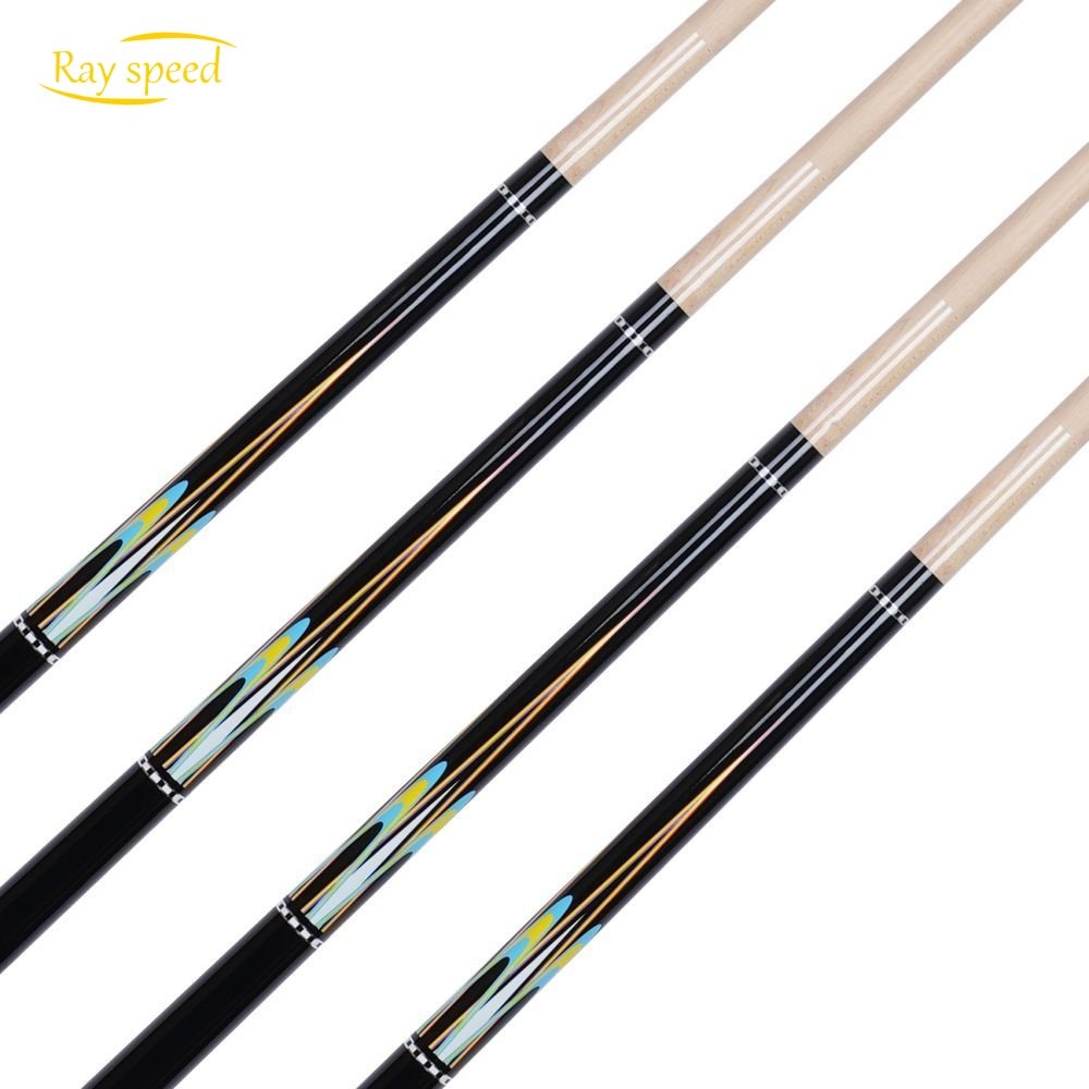 Rayspeed Hot Selling High Quality Sticker Pool Cue Hard Maple Shaft Wood Joint 11.8 mm Tip SIze 1/2 Split Cue 142 cm
