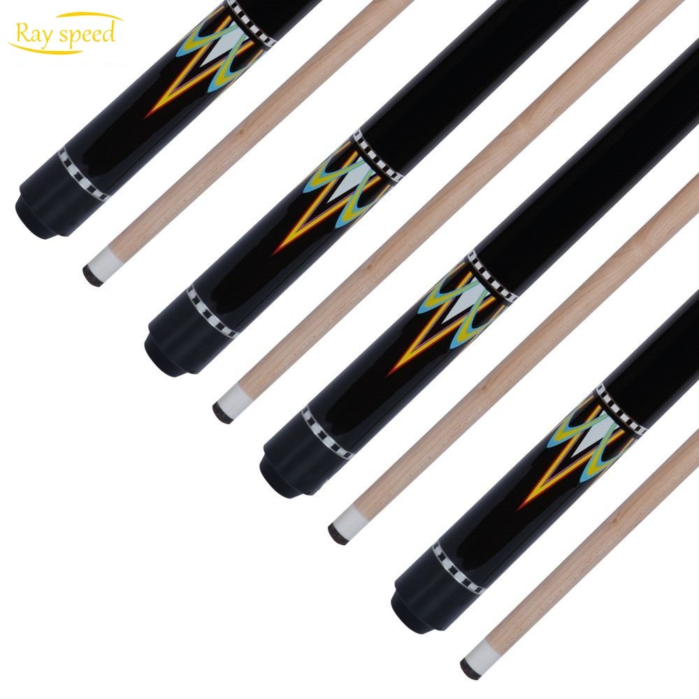 Rayspeed Hot Selling High Quality Sticker Pool Cue Hard Maple Shaft Wood Joint 11.8 mm Tip SIze 1/2 Split Cue 142 cm