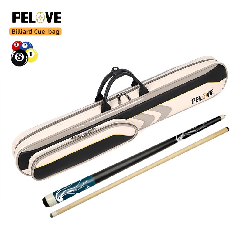 3x4 PU Leather Pool Cue Case High Capacity Billiard Cue Stick Carrying Bag Pool Cue Case Backpack Straps Carrying Case