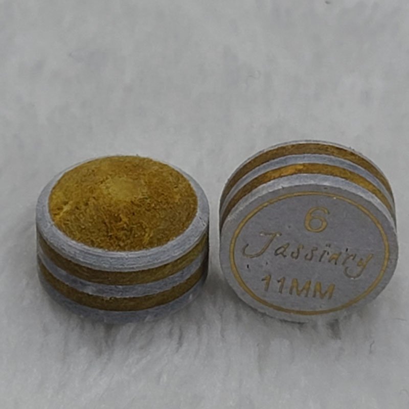 Jassinry wholesale 11mm white and yellow Pool cue tips 6layers pigskin free hardness billiard snooker tips Billiard accessories
