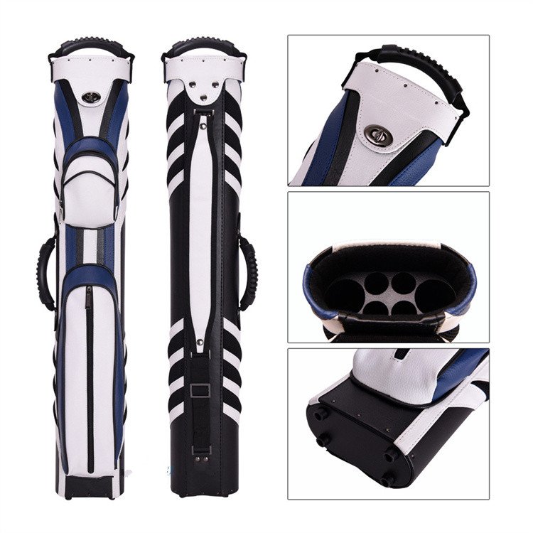 Factory Custom Portable Carrying 7 Holes 9 Cue Rod Bag 1/2 Billiard Pool Cue Case With Comfort Shoulder Strap
