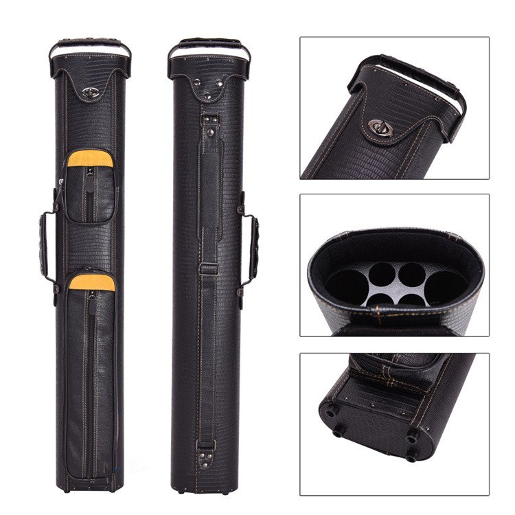 Factory Custom Portable Carrying 7 Holes 9 Cue Rod Bag 1/2 Billiard Pool Cue Case With Comfort Shoulder Strap