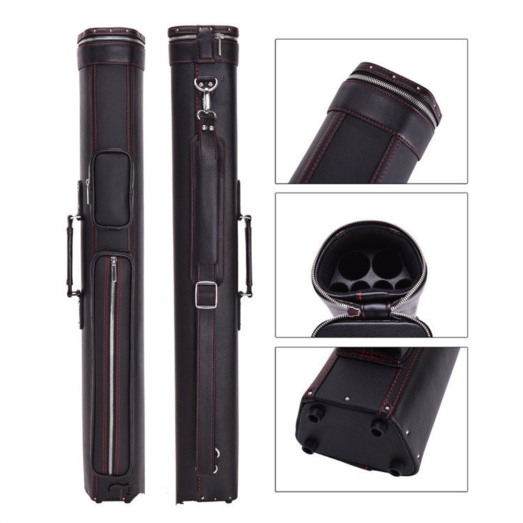 Factory Custom Portable Carrying 7 Holes 9 Cue Rod Bag 1/2 Billiard Pool Cue Case With Comfort Shoulder Strap