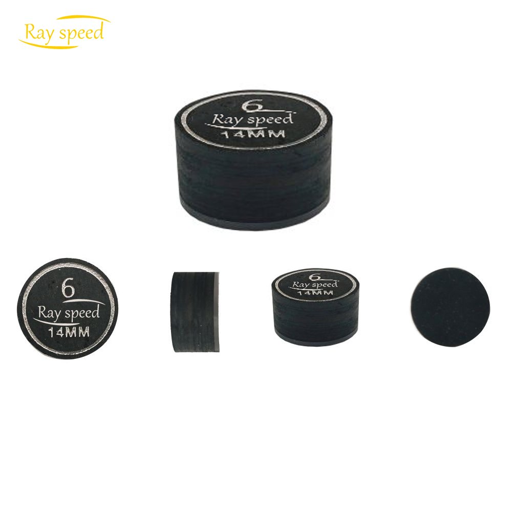 Rayspeed 6 Layers With Clear Transparency Tip 14 mm Black Leather Pool Billiard Snooker Cue Accessories Tips Can Customize Logo