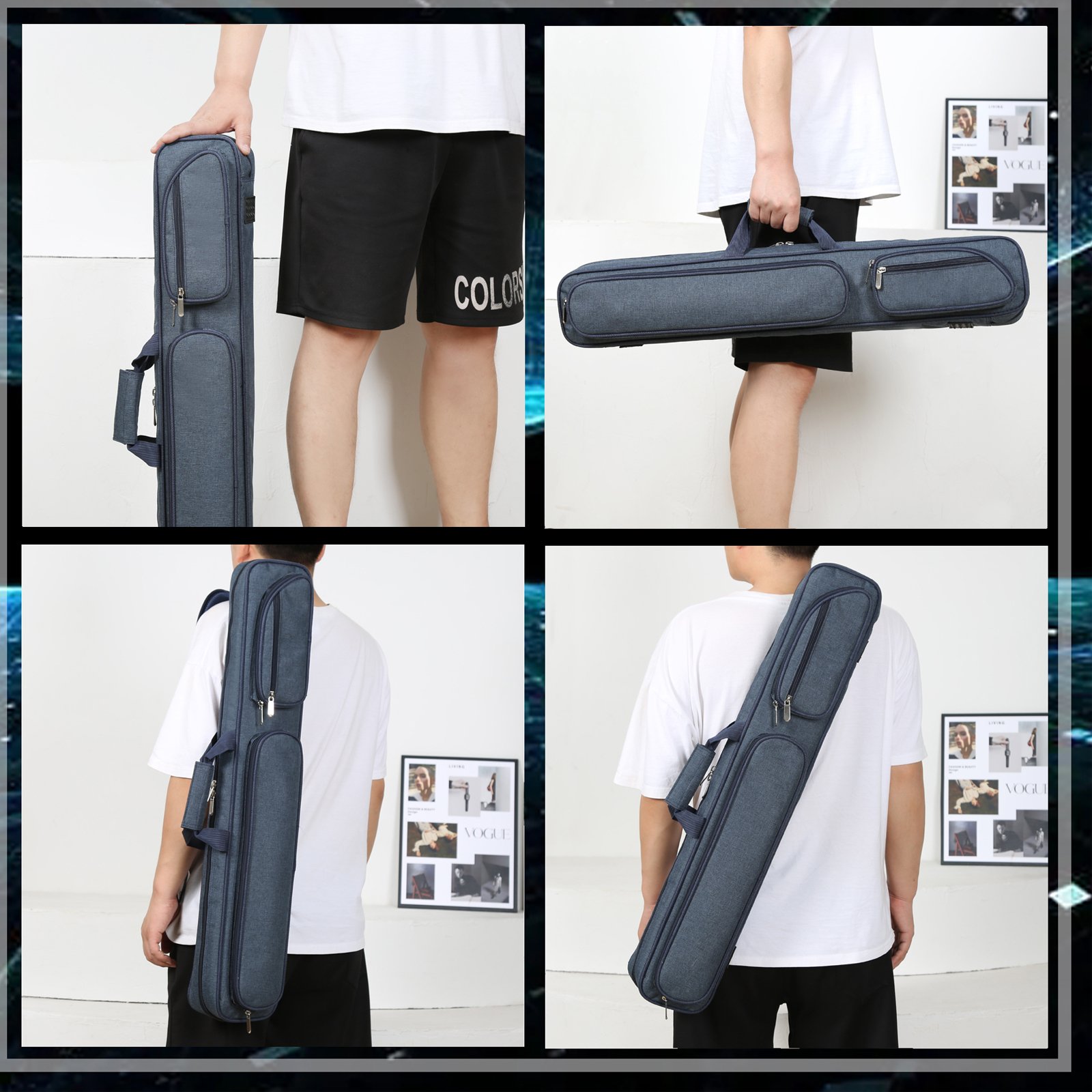 Custom Thickened Oxford Soft Shoulder Crossbody Bag Portable Large Capacity Waterproof Snooker & Billiard Cue Cases