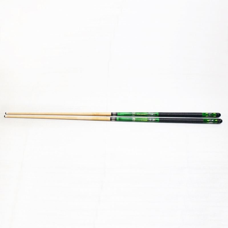 New design green color maple wood China factory 1/2 billiard snooker pool cue stick