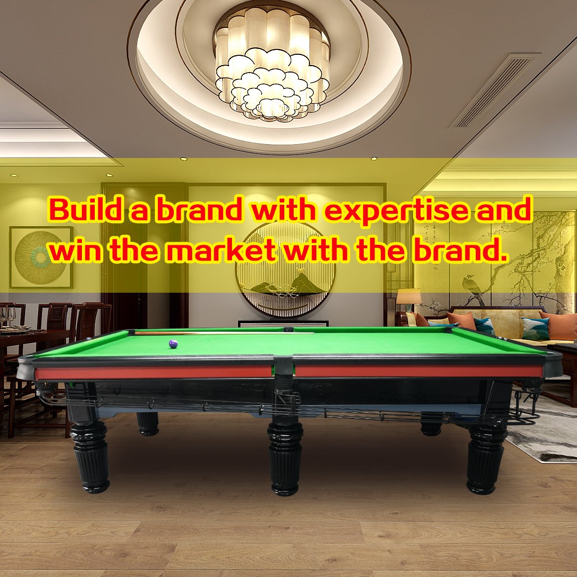 Customized marble solid wood frame standard commercial villa billiards table for snooker pool table
