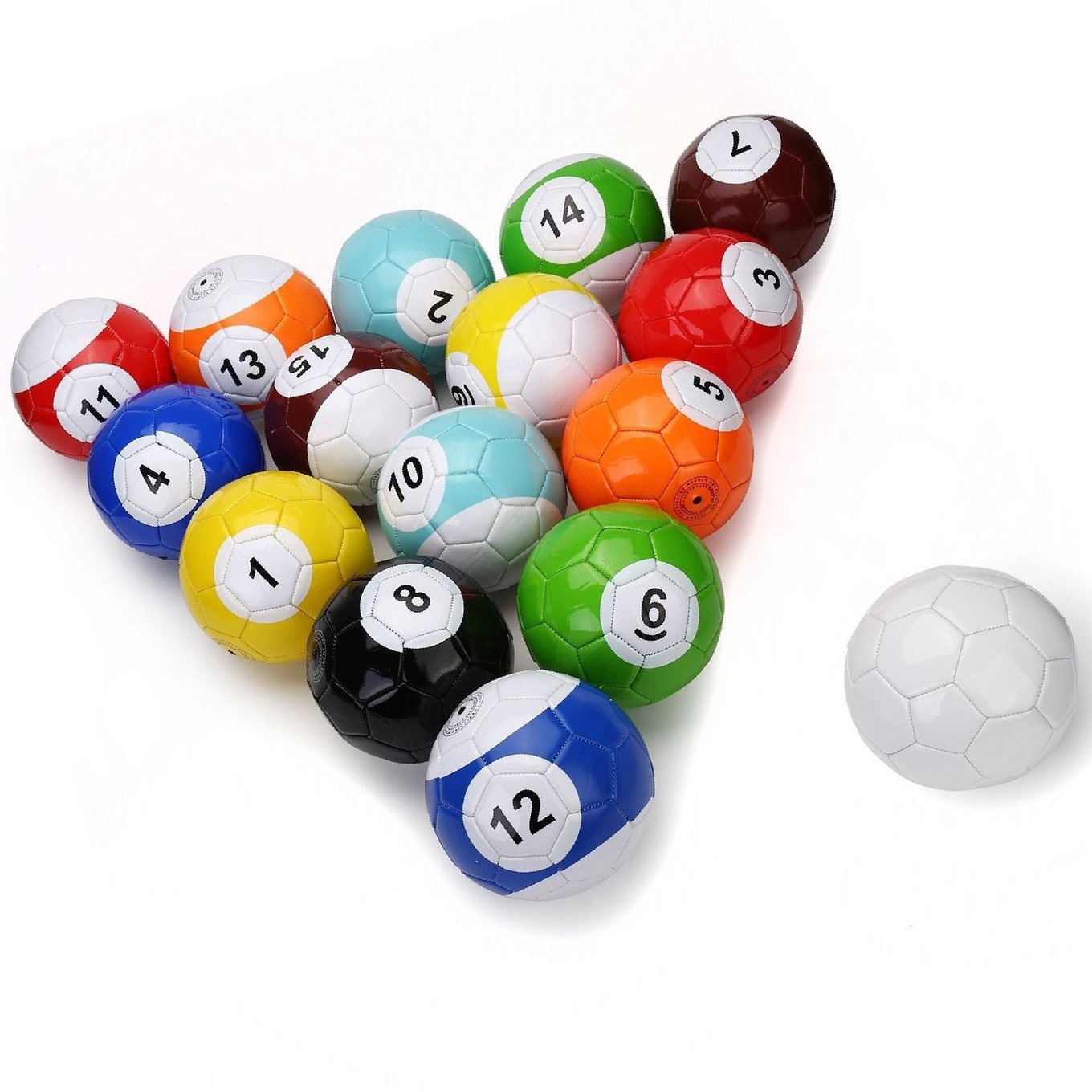 ActEarlier 1 set 16 pcs desktop football game snook ball snooker street soccer ball game huge billiards pool football size 2
