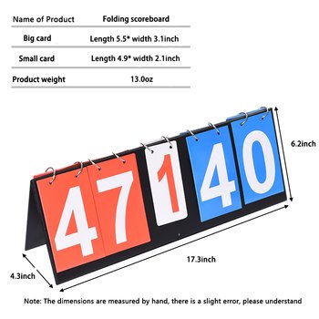 5-Digit Score Board Portable Basketball Score Board Flip Number Scoreboard for Cricket Football Basketball and Other Sports