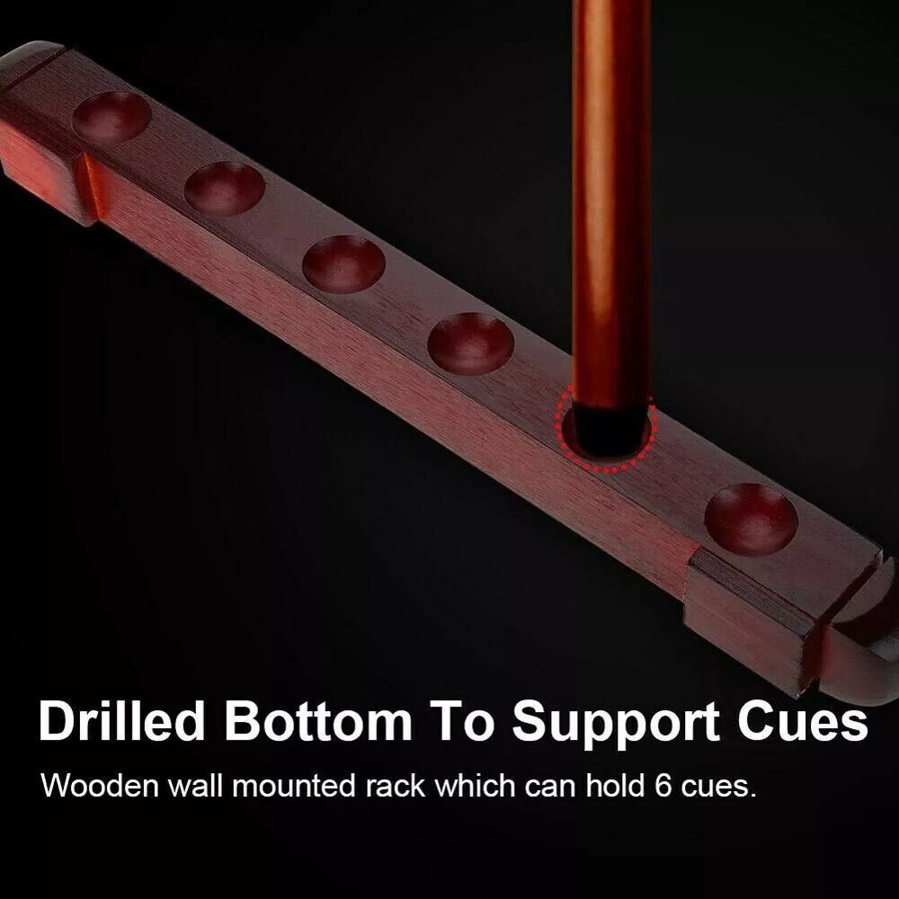6 Slots Table Pool Cue Billiard Stick Rack Holder Stand Wall Mounted Pool Cue Rack Multi Slot Snooker Accessories