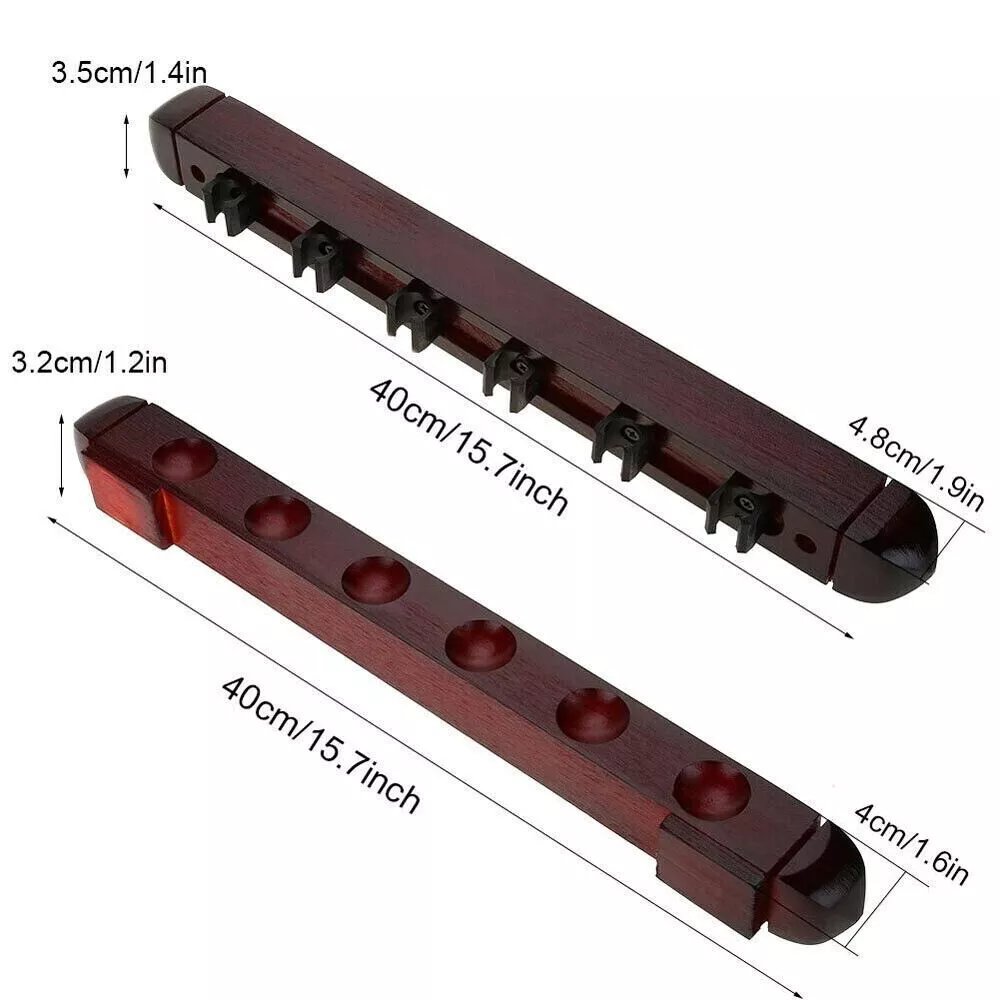 6 Slots Table Pool Cue Billiard Stick Rack Holder Stand Wall Mounted Pool Cue Rack Multi Slot Snooker Accessories