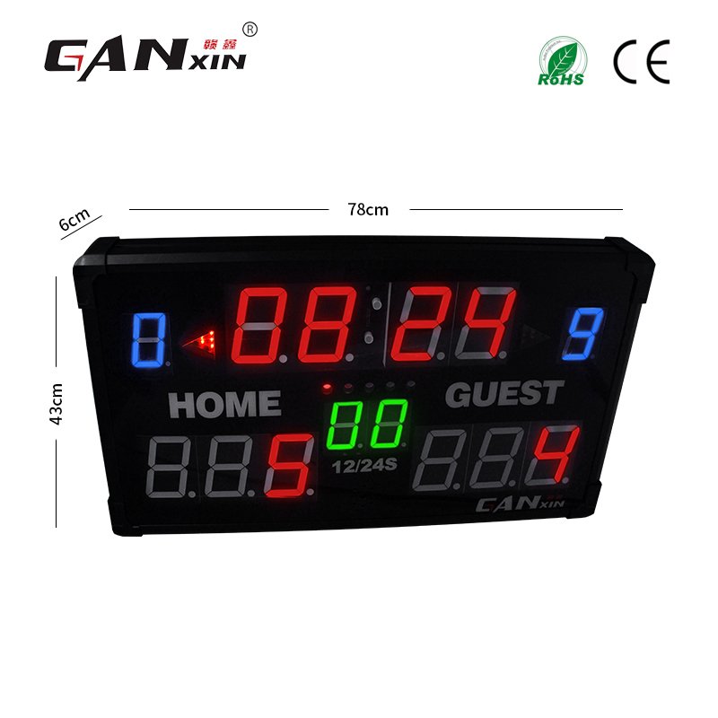 Ganxin Electronic Scoreboard Football Sport Led Display Electronic Scoreboard For Snooker Waterproof Basketball Scoreboard