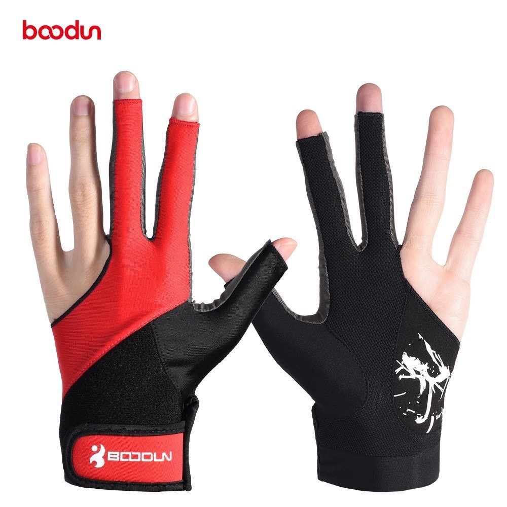 Premium Quality Billiard Accessory Three Fingers Wear Billiard Pool Snooker Glove With Different Colors